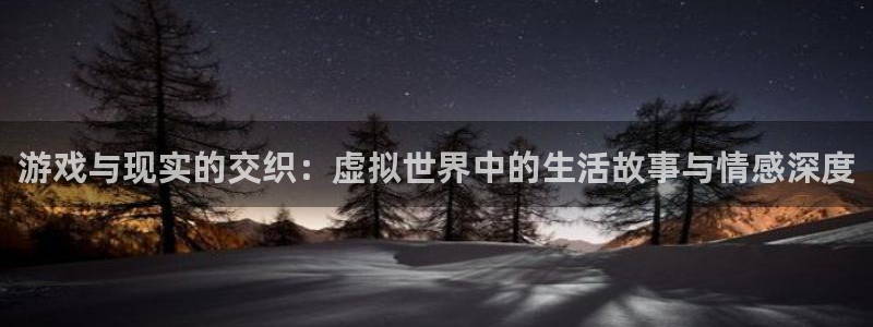 杏耀登录测试网址：游戏与现实的交织：虚拟世界中的生活故事与情
