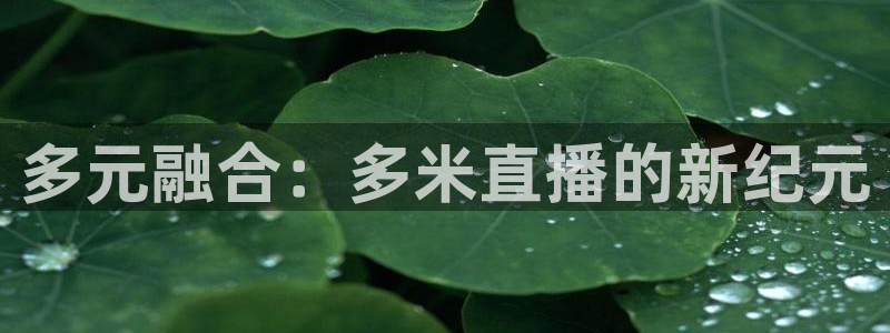 黑白直播篮球nba：多元融合：多米直播的新纪元